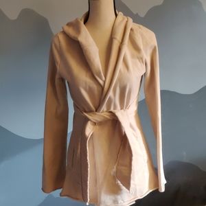 Lucky Brand cream yoga wrap sweater S